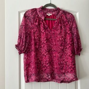 Pink leopard print blouse